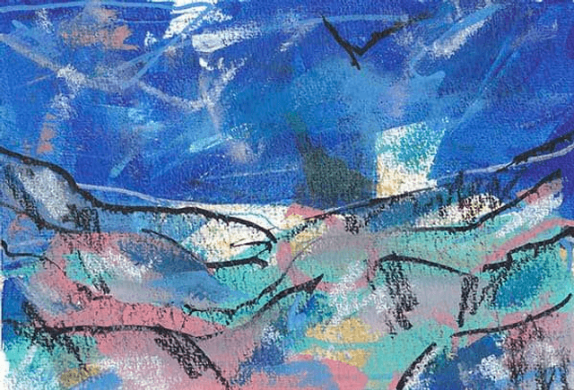 A Bold Abstract Landscape in Blue