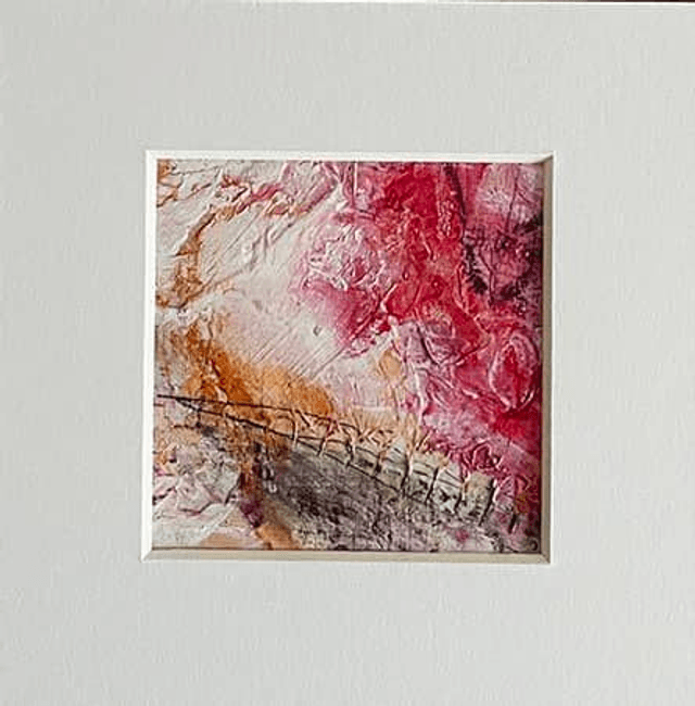 Vibrant Abstract Floral Mini Textured Painting